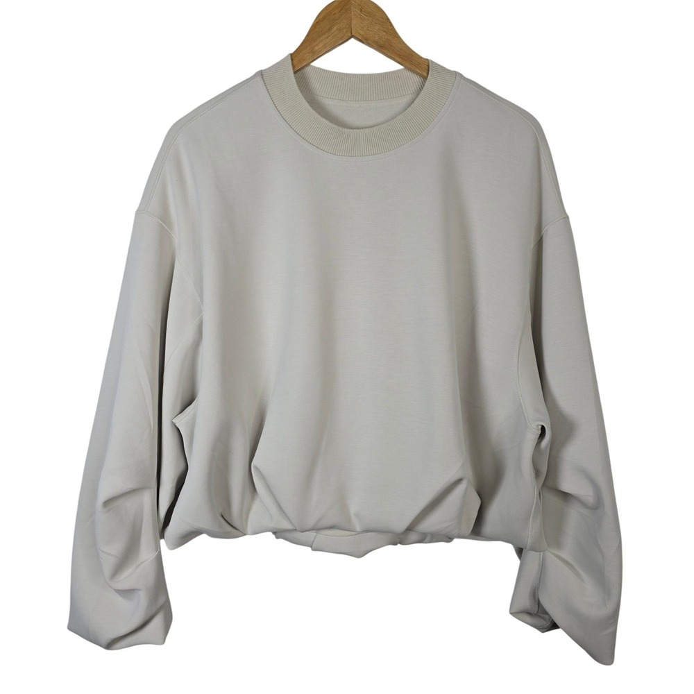 Lululemon Softstreme Voluminous Pullover Sweatshirt Bone White S/P Cropped